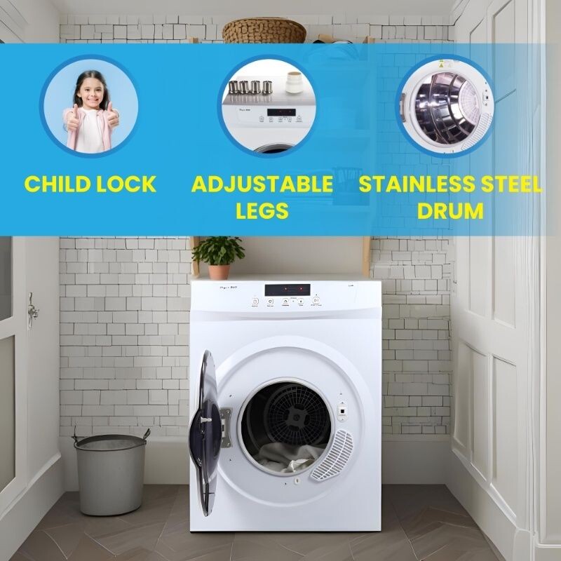 Standard 24 in Vented Dryer 3.5cf/13lb SENSOR Refresh Cycle 110V/1500W ED860, product image 4 of 19