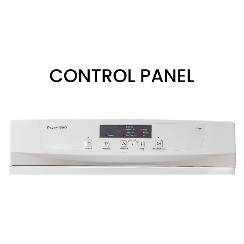 Standard 24 in Vented Dryer 3.5cf/13lb SENSOR Refresh Cycle 110V/1500W ED860, product image 11 of 19