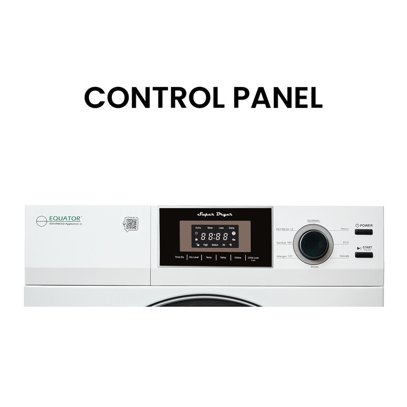 Premium Compact 24 in Vented Dryer 3.1 cu.ft SENSOR Sanitize Shoes 110V/1500W ED866