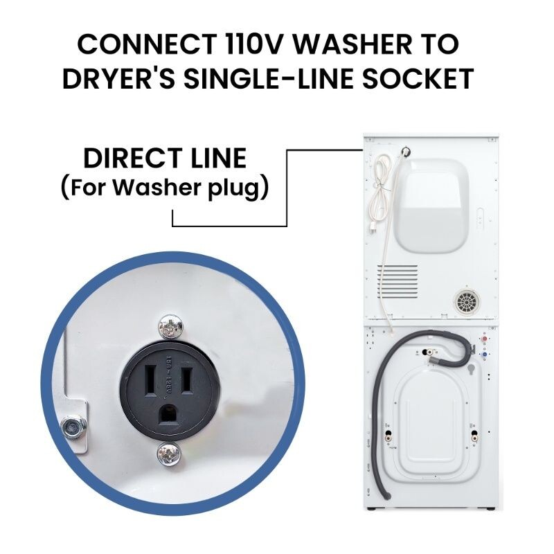 PREMIUM Compact 24 in VENTED Dryer w/Washer SOCKET 3.1cf/13lb SENSOR 110V ED866DL, product image 18 of 19
