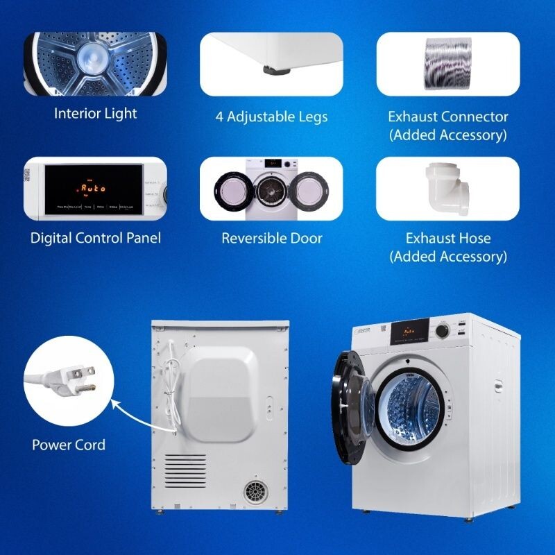 Deluxe 24 in VENTED Sensor Dryer SANITIZE 4 cu.ft Touch Control 110V DIGITAL ED870