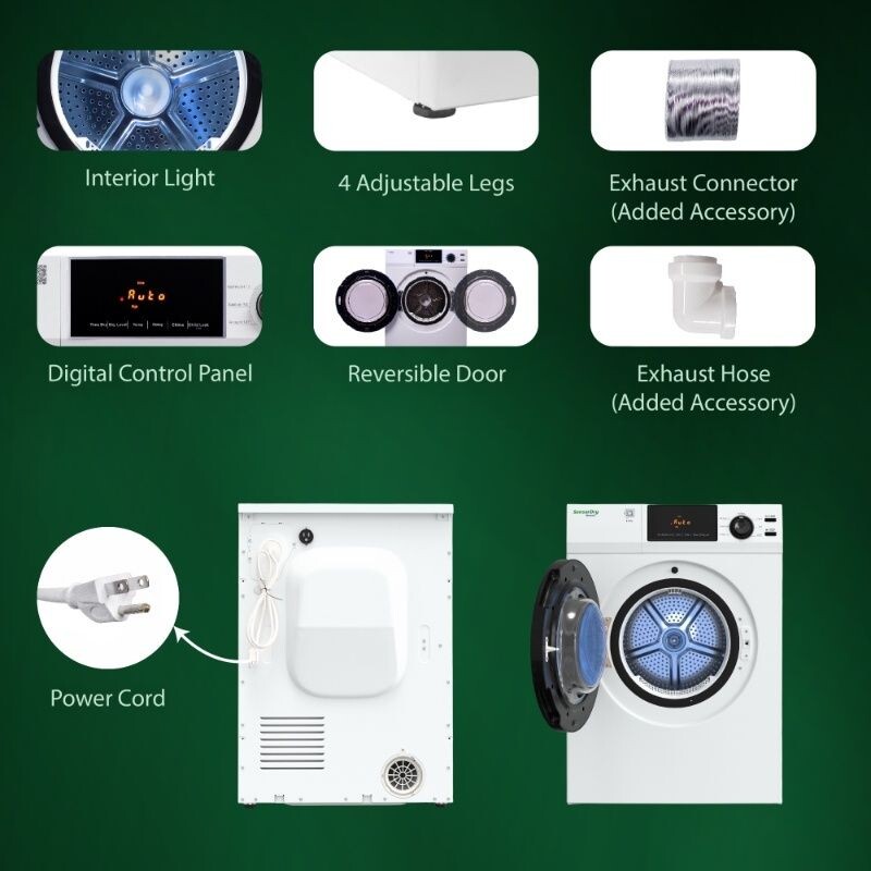 DELUXE 24 in VENTED Sensor Dryer w/Washer SOCKET 4cf/18lbs 110V ED870DL, product image 3 of 13