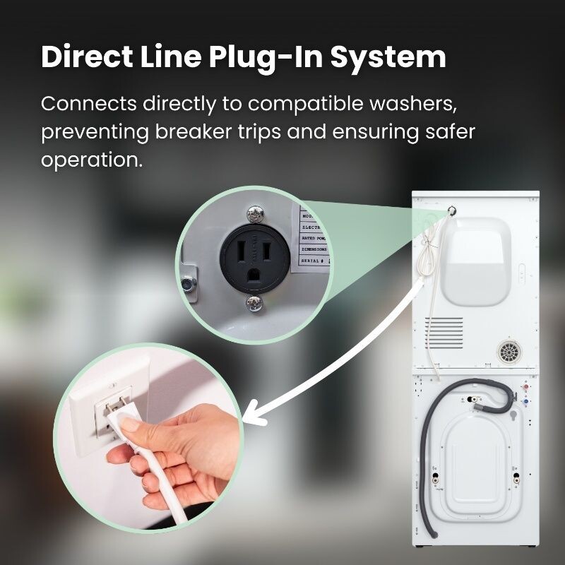 DELUXE 24 in VENTED Sensor Dryer w/Washer SOCKET 4cf/18lbs 110V ED870DL, product image 13 of 13