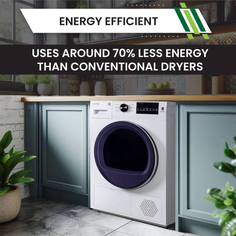 24 in HEAT PUMP DRYER 3.7 cf/20 lbs, Eco Sensor Ventless Sanitize 110V ED890HP