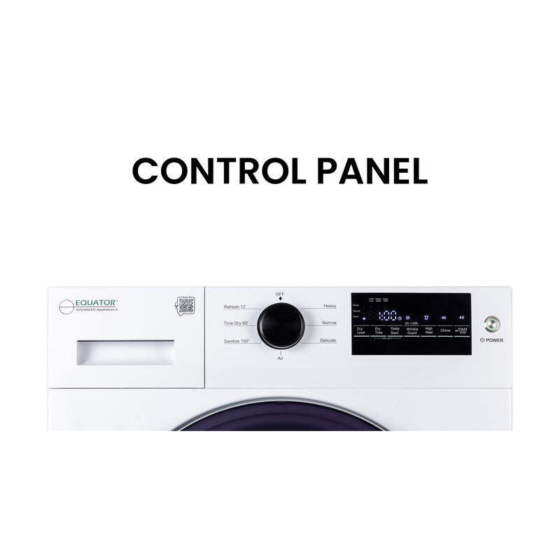 24 in HEAT PUMP DRYER 3.7 cf/20 lbs, Eco Sensor Ventless Sanitize 110V ED890HP