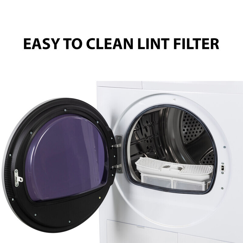 24 in HEAT PUMP DRYER 3.7 cf/20 lbs, Eco Sensor Ventless Sanitize 110V ED890HP