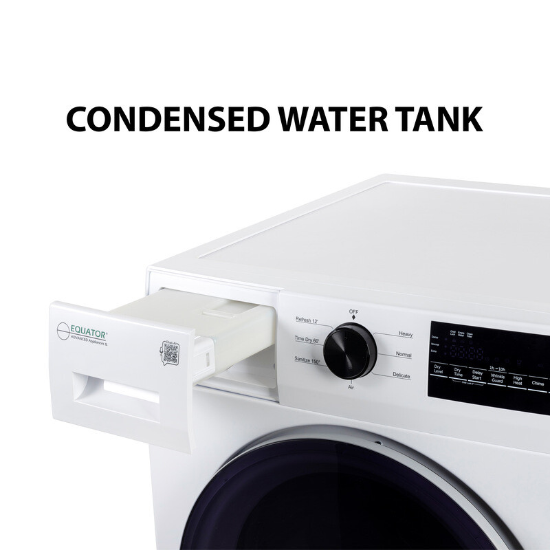 24 in HEAT PUMP DRYER 3.7 cf/20 lbs, Eco Sensor Ventless Sanitize 110V ED890HP