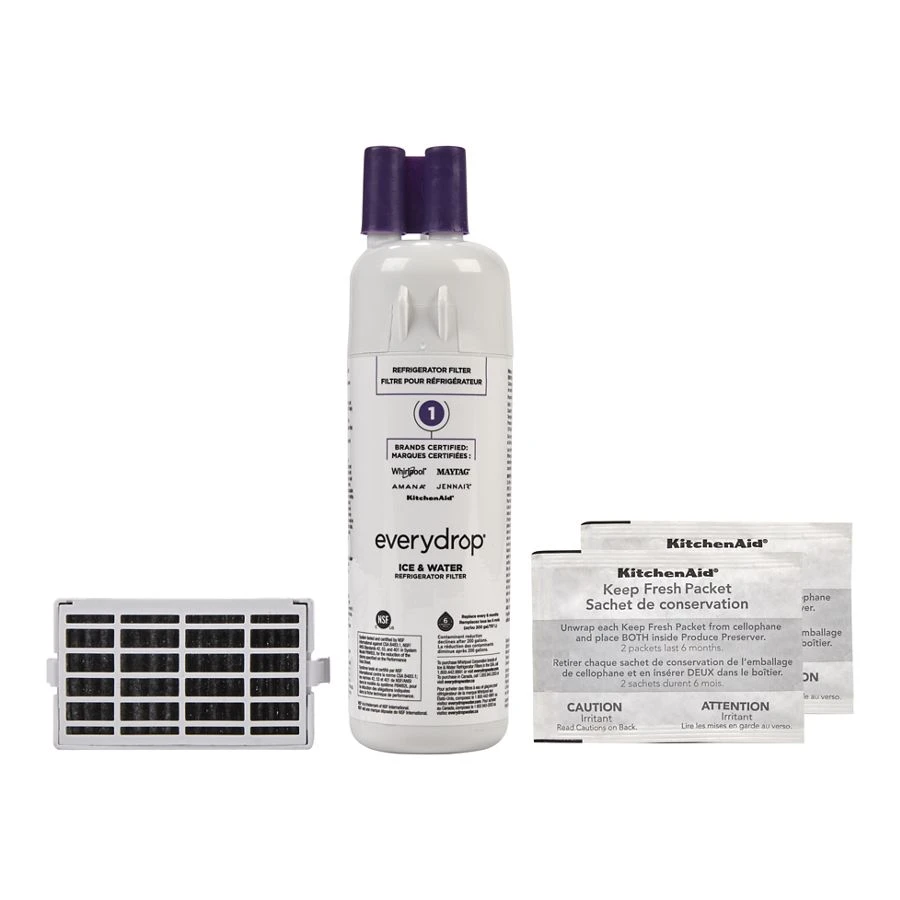 Everydrop® Refrigerator Water Filter 1 - EDR1RXD1 (Pack Of 1) + Refrigerator FreshFlow™ Air Filter + FreshFlow Produce Preserver Refill EDR1RXVR6