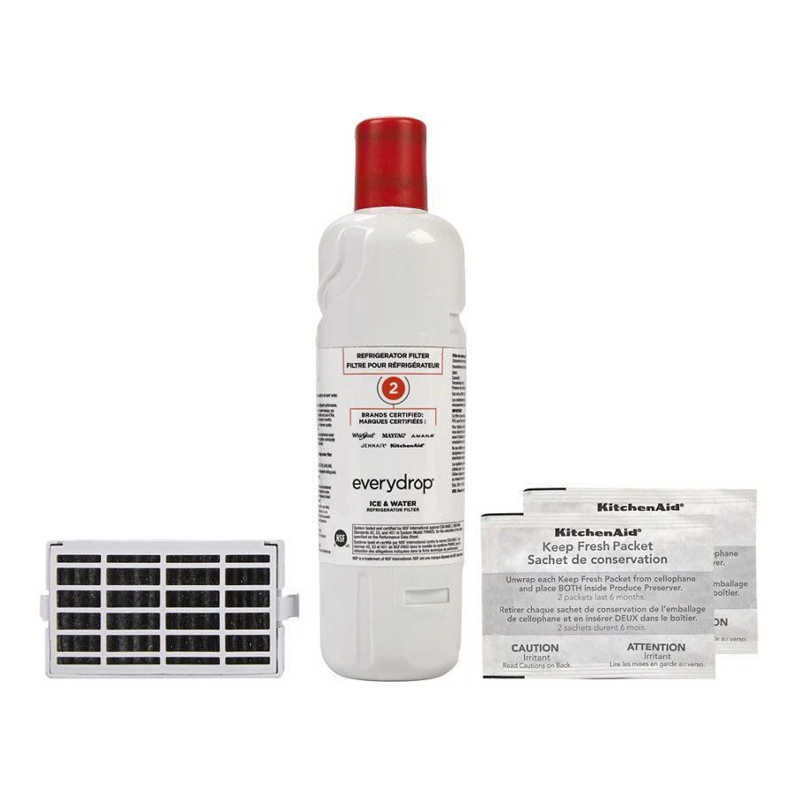 Everydrop® Refrigerator Water Filter 2 - EDR2RXD1 (Pack Of 1) + Refrigerator FreshFlow™ Air Filter + FreshFlow Produce Preserver Refill EDR2RXVR6