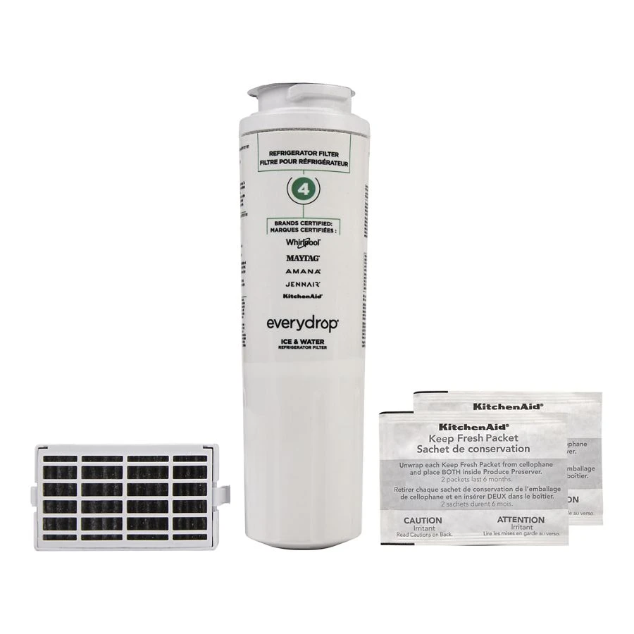 Everydrop® Refrigerator Water Filter 4 - EDR4RXD1 (Pack Of 1) + Refrigerator FreshFlow™ Air Filter + FreshFlow Produce Preserver Refill EDR4RXVR6