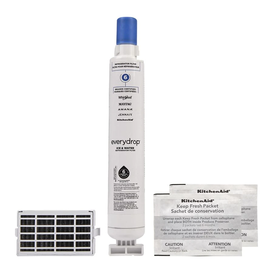 Everydrop® Refrigerator Water Filter 6 - EDR6D1 (Pack Of 1) + Refrigerator FreshFlow™ Air Filter + FreshFlow Produce Preserver Refill EDR6VR6