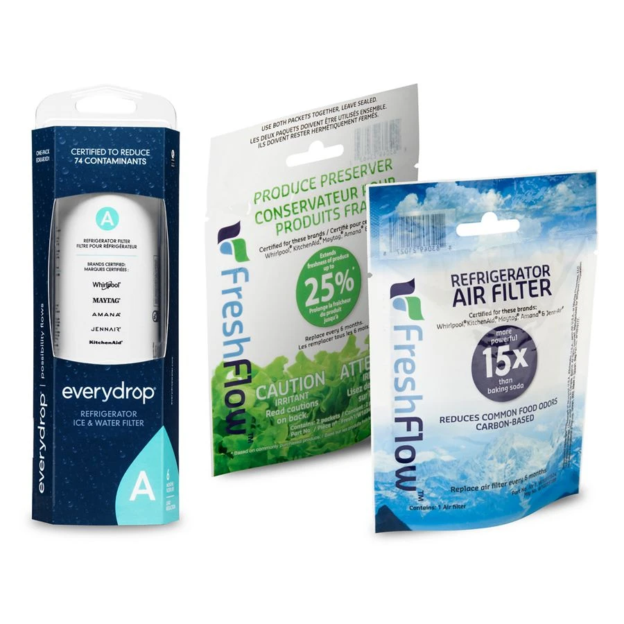 Everydrop® Refrigerator Water Filter A + Refrigerator Freshflow™ Airfilter + Freshflow Produce Preserver Refill EDRARXVR6