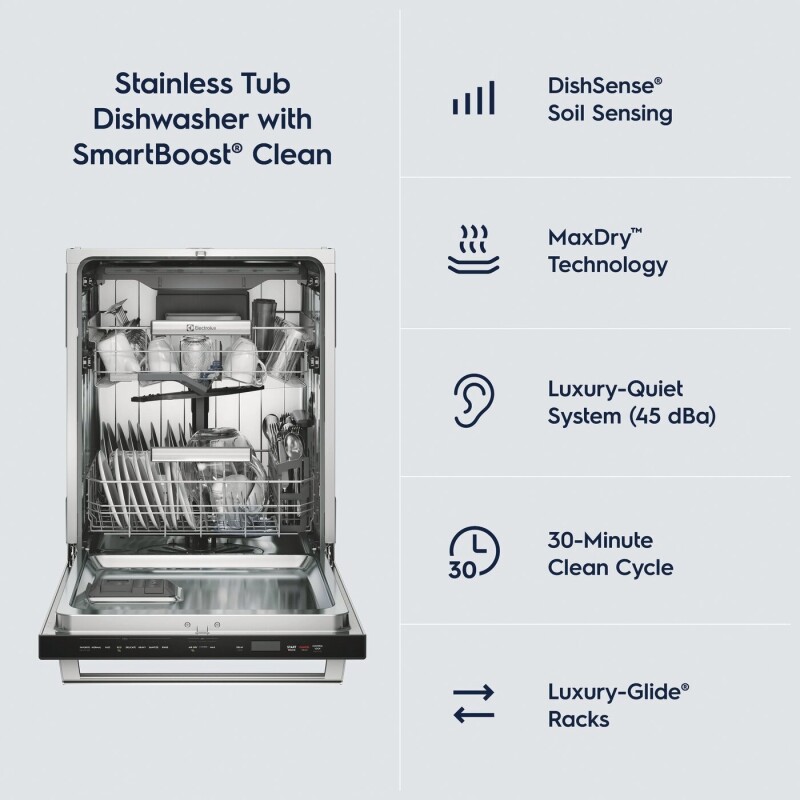 24" Stainless Steel Tub Built-In Dishwasher with SmartBoost view 2