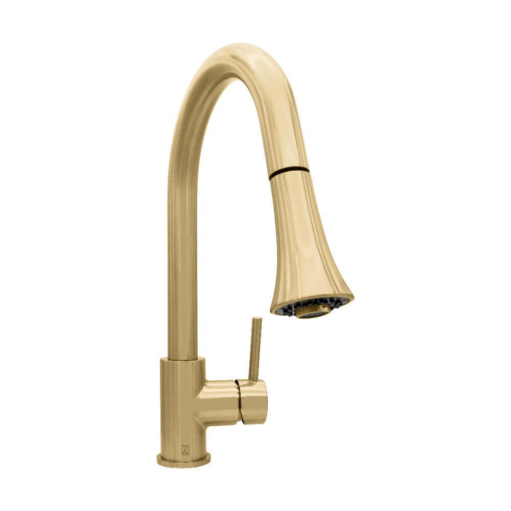 Autograph Edition Edison Pull Down Single Handle Kitchen Faucet In Champagne Bronze EDSKFCB