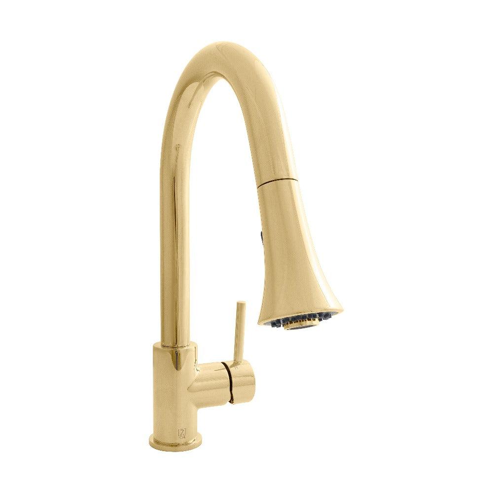 Autograph Edition Edison Pull Down Single Handle Kitchen Faucet In Polished Gold EDSKFPG