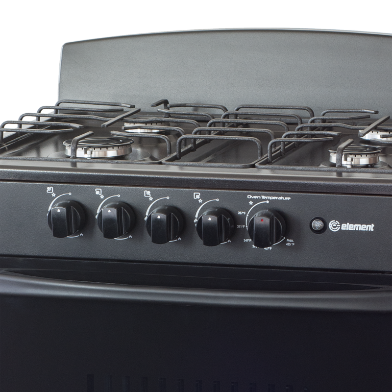 Element 4.0 Cu. Ft. 30” 4-Burner Gas Range - Black (EEGR3A4MCCB) view 6