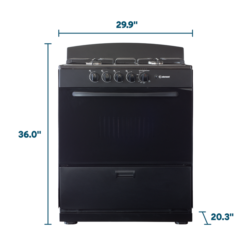 Element 4.0 Cu. Ft. 30” 4-Burner Gas Range - Black (EEGR3A4MCCB) view 10