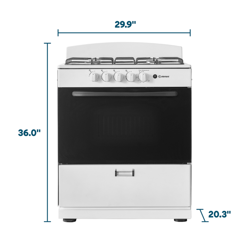 Element 4.0 Cu. Ft. 30” 4-Burner Gas Range - White (EEGR3A4MCCW) view 10