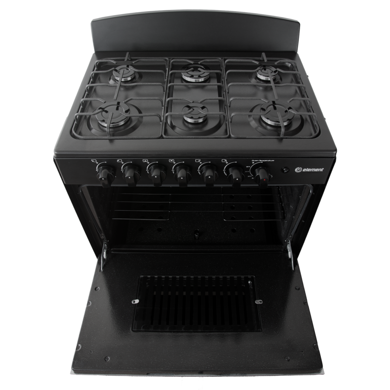 Element 4.0 Cu. Ft. 30” 6-Burner Gas Range - Black (EEGR3A6MCCB) view 5