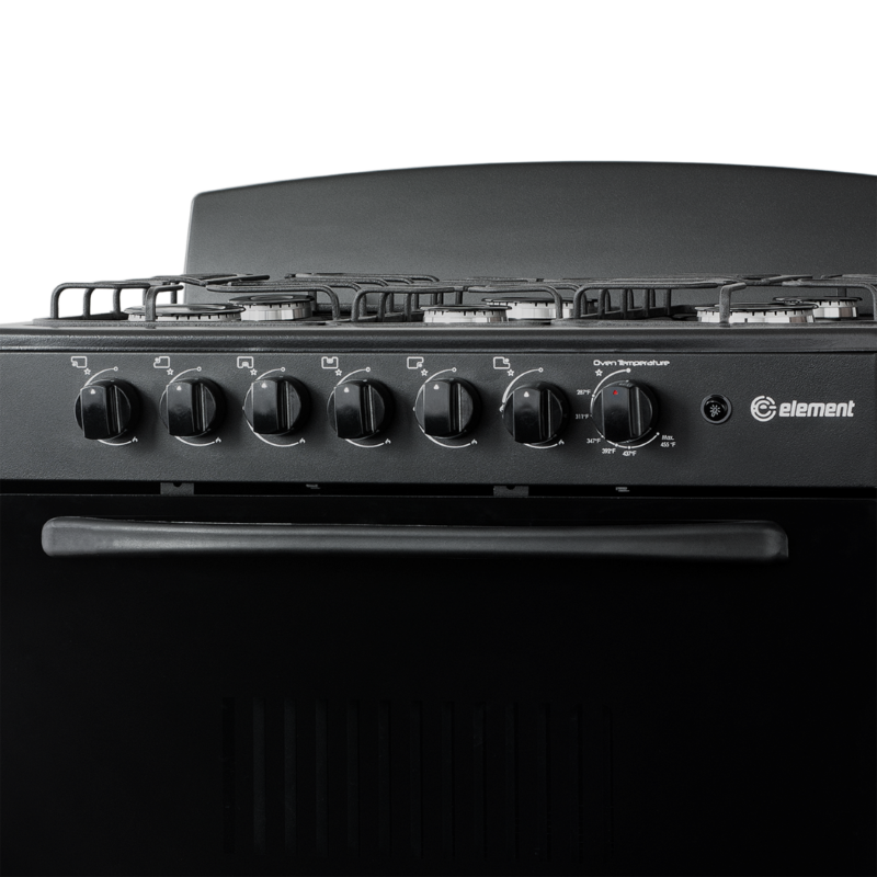 Element 4.0 Cu. Ft. 30” 6-Burner Gas Range - Black (EEGR3A6MCCB) view 6