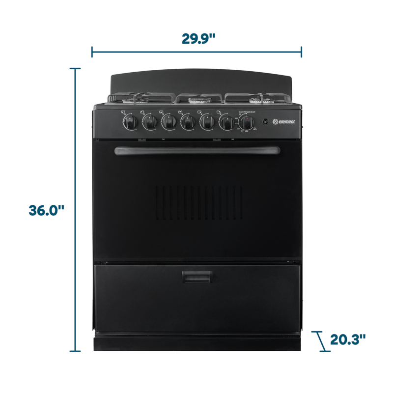 Element 4.0 Cu. Ft. 30” 6-Burner Gas Range - Black (EEGR3A6MCCB) view 10