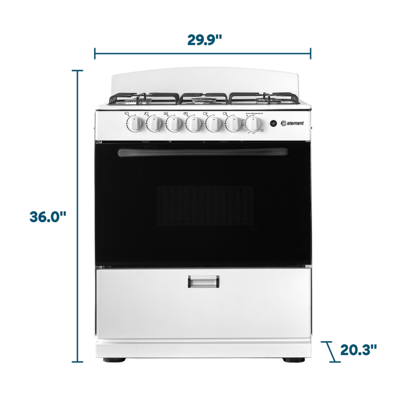 Element 4.0 Cu. Ft. 30” 6-Burner Gas Range - White (EEGR3A6MCCW) view 10