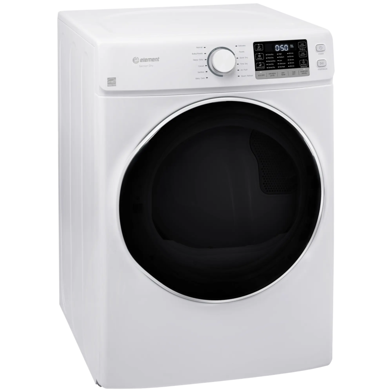 Element 8.0 cu. ft. Front Load Electric Dryer - White, ENERGY STAR (EFD8027EBW) view 2