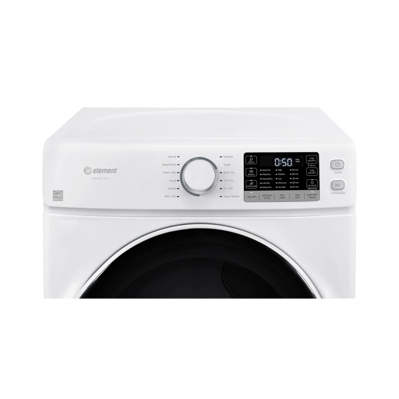 Element 8.0 cu. ft. Front Load Electric Dryer - White, ENERGY STAR (EFD8027EBW) view 4