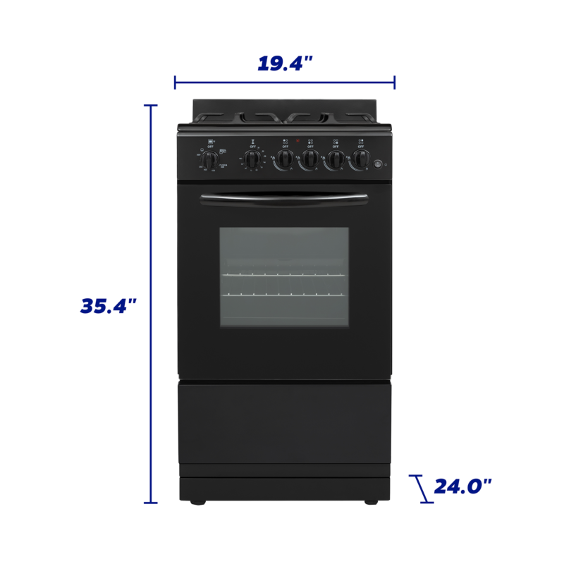Element 1.9 Cu. Ft. 20” Gas Range - Black (EGR204MCCB) EGR204MCCB