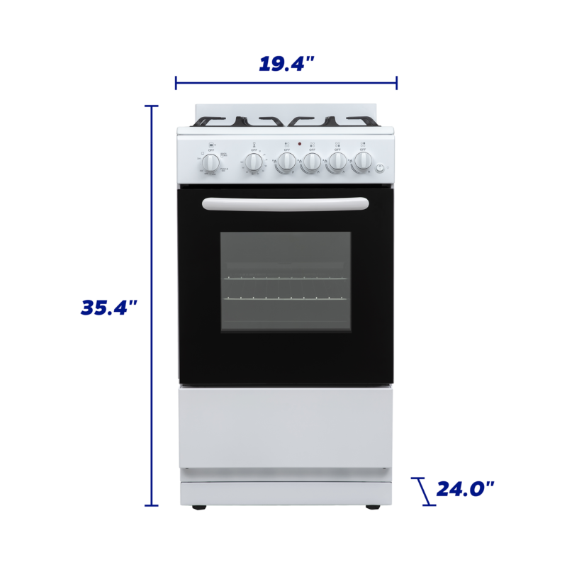 Element 1.9 Cu. Ft. 20” Gas Range - White (EGR204MCCW) EGR204MCCW