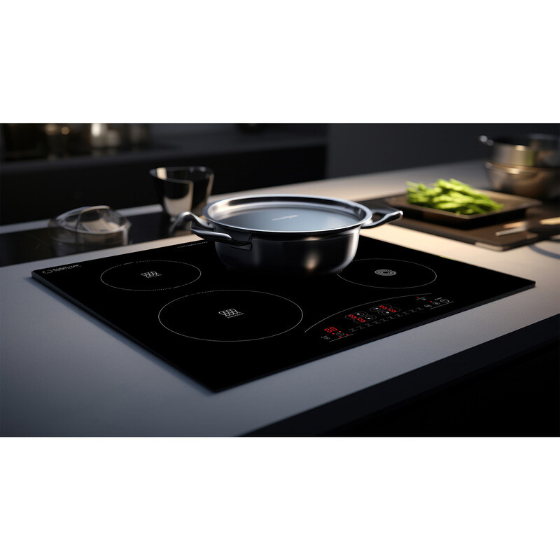 24 inch Electric Hybrid CERAMIC-INDUCTION 4 Burner Cooktop 9 Power 220V EHC23422, product image 9 of 16