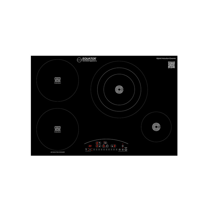30 inch Electric Hybrid CERAMIC-INDUCTION 4 Burner Cooktop 9 Power 220V EHC30422, product image 16 of 18
