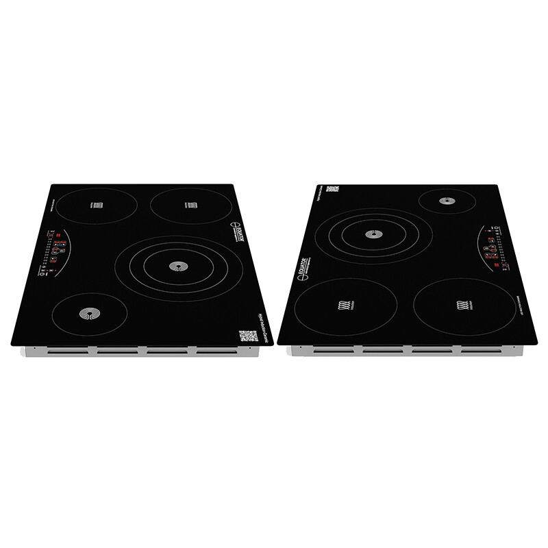 30 inch Electric Hybrid CERAMIC-INDUCTION 4 Burner Cooktop 9 Power 220V EHC30422, product image 17 of 18