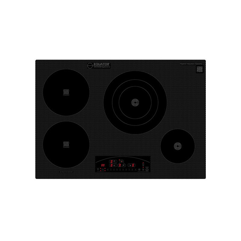 30 inch Electric Hybrid CERAMIC-INDUCTION 4 Burner Cooktop Design 220V EHC30422ED