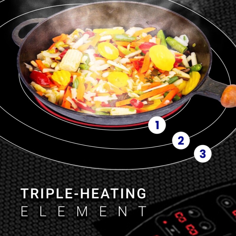 30 inch Electric Hybrid CERAMIC-INDUCTION 4 Burner Cooktop Design 220V EHC30422ED, product image 5 of 21