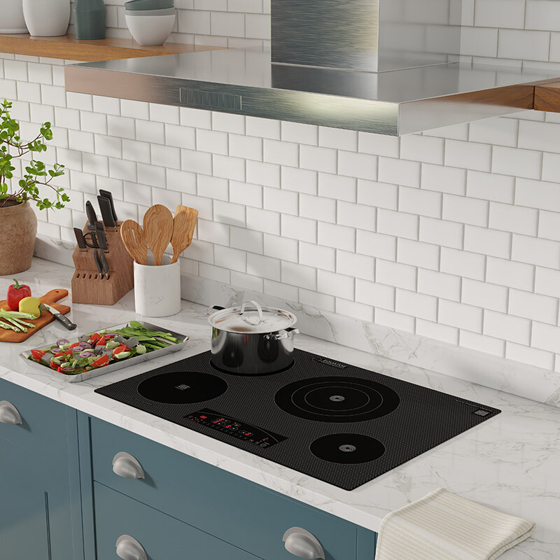 30 inch Electric Hybrid CERAMIC-INDUCTION 4 Burner Cooktop Design 220V EHC30422ED, product image 17 of 21