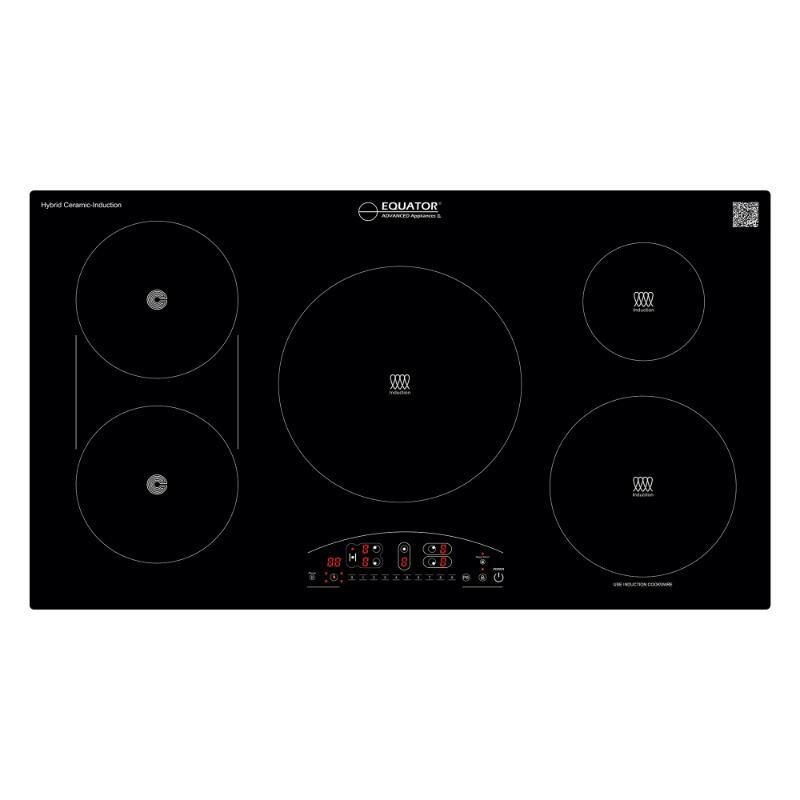 36 inch Electric Hybrid CERAMIC-INDUCTION 5 Burner Cooktop 220V EHC36532