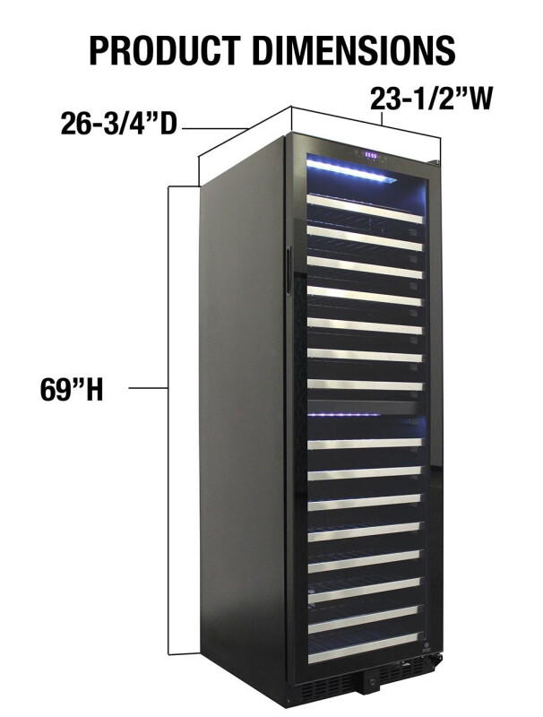 155-Bottle Dual-Zone Wine Cooler (Both Right or Left Hinge Options Available) EL142TSST