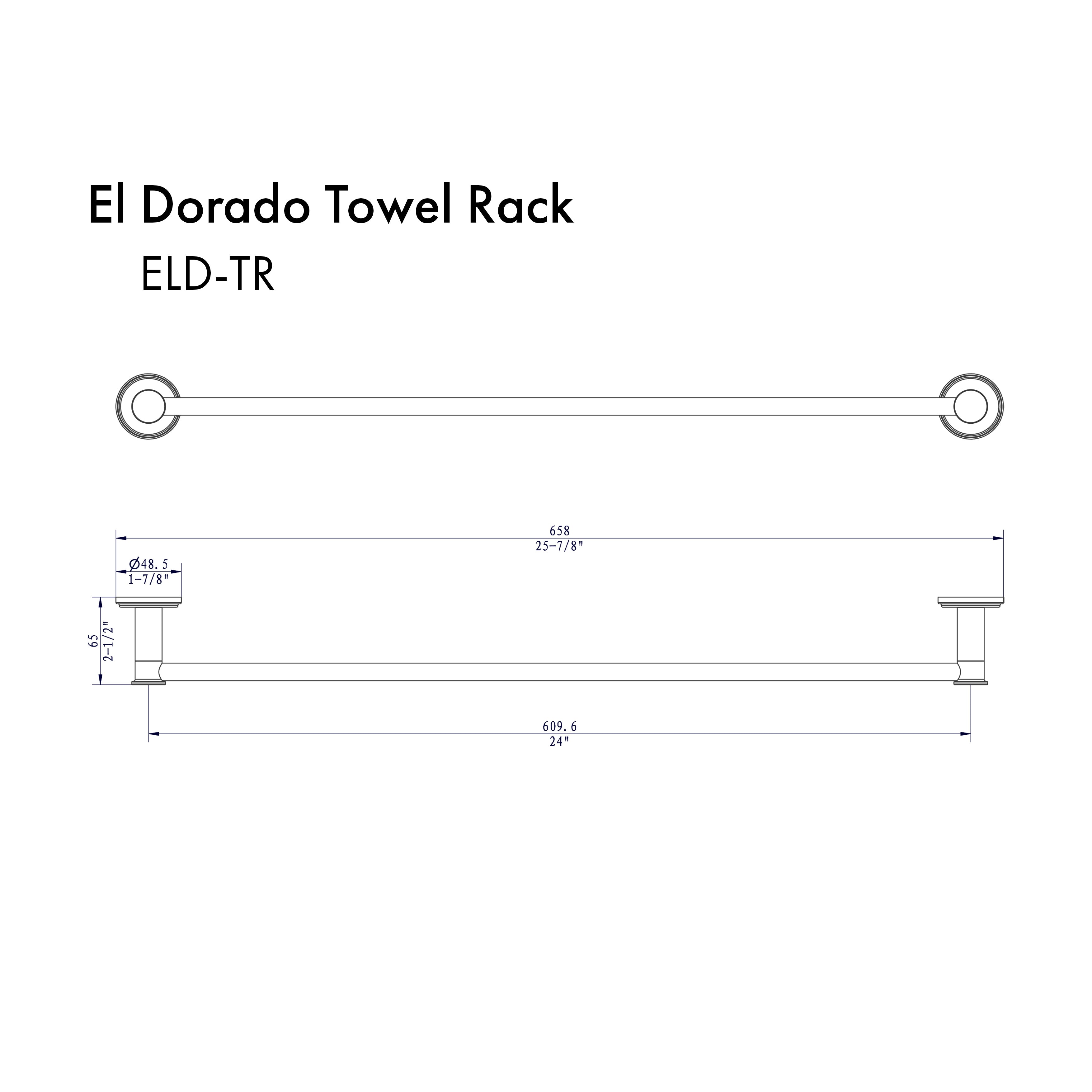 Autograph Edition El Dorado Towel Rail In Matte Black ELDTRMB