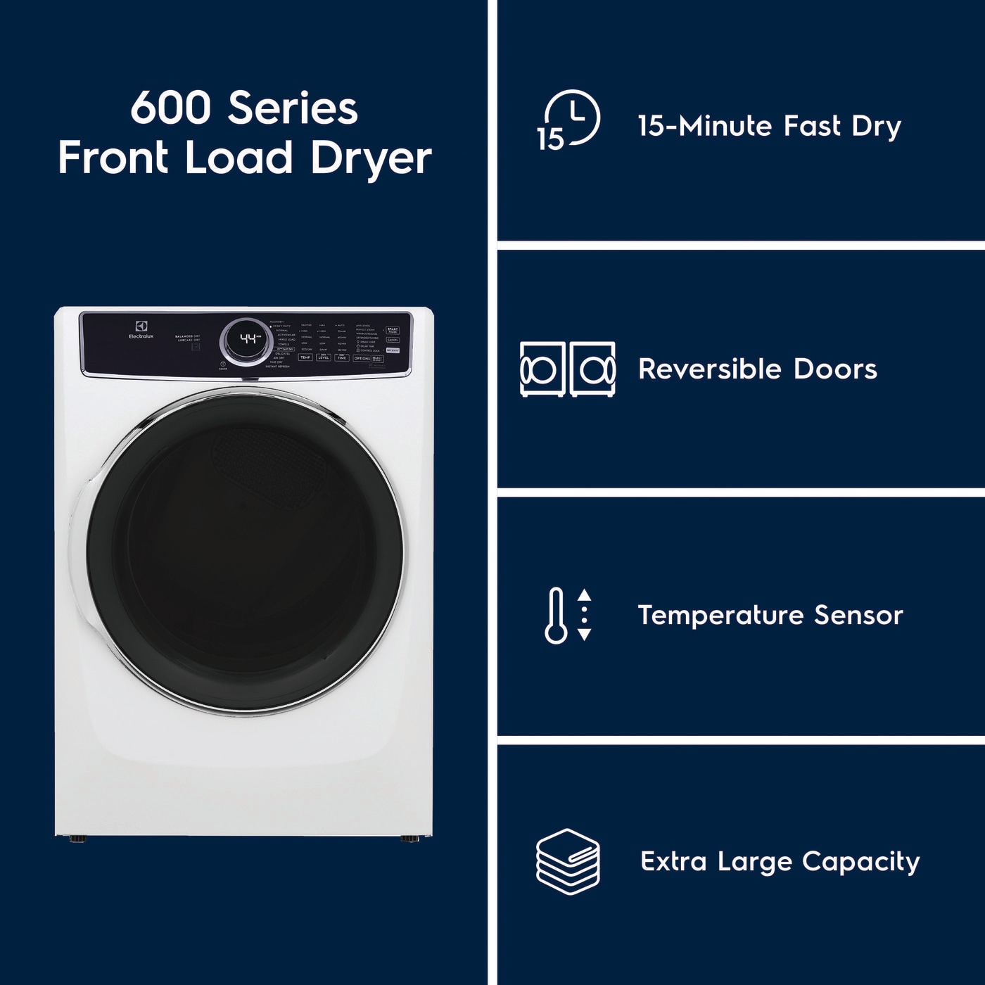 Front Load Perfect Steam Electric Dryer with Balanced Dry™ and Instant Refresh – 8.0 Cu. Ft. view 16