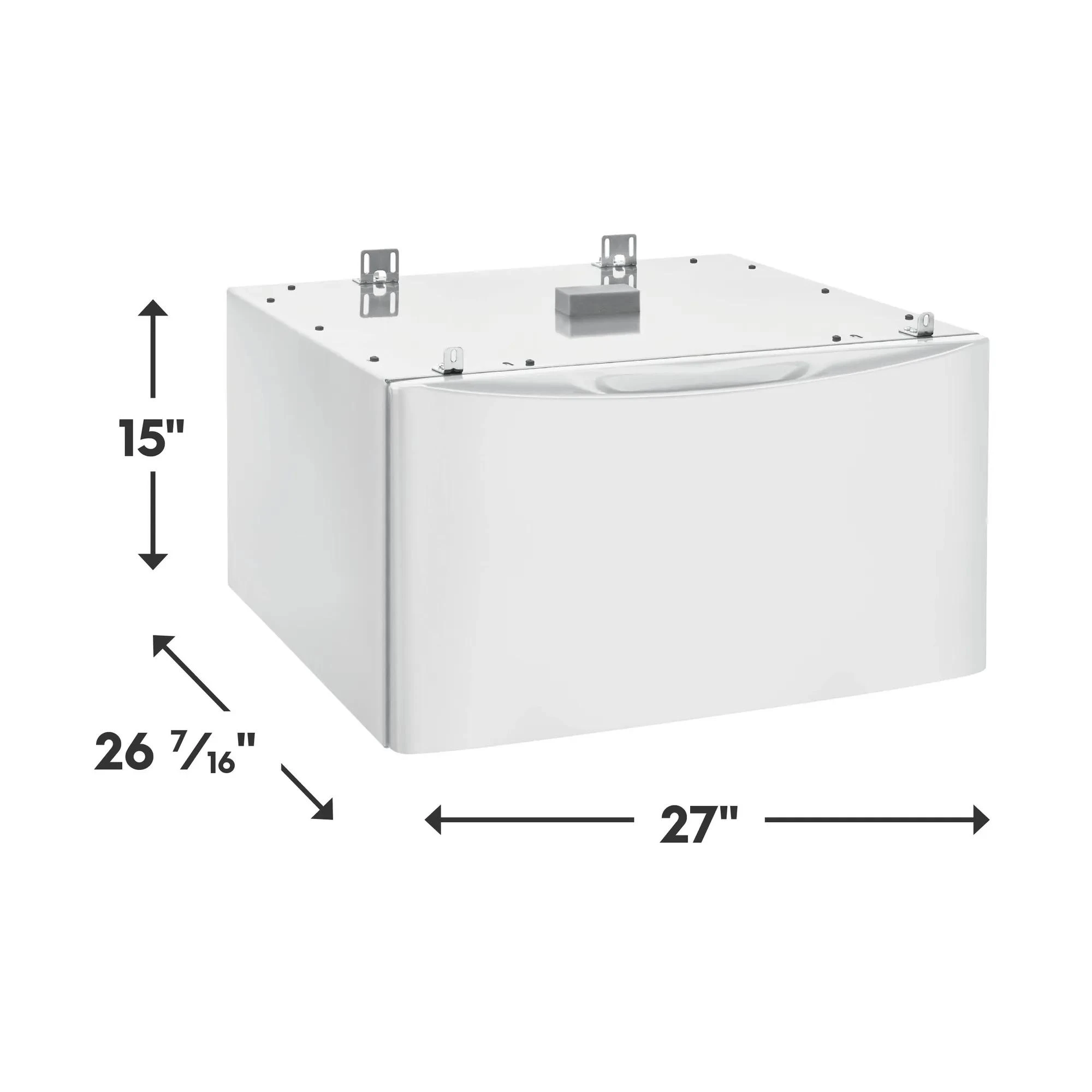 Luxury-GlideĀ® Pedestal with Spacious Storage Drawer - Matte White Finish ELPWD27MW