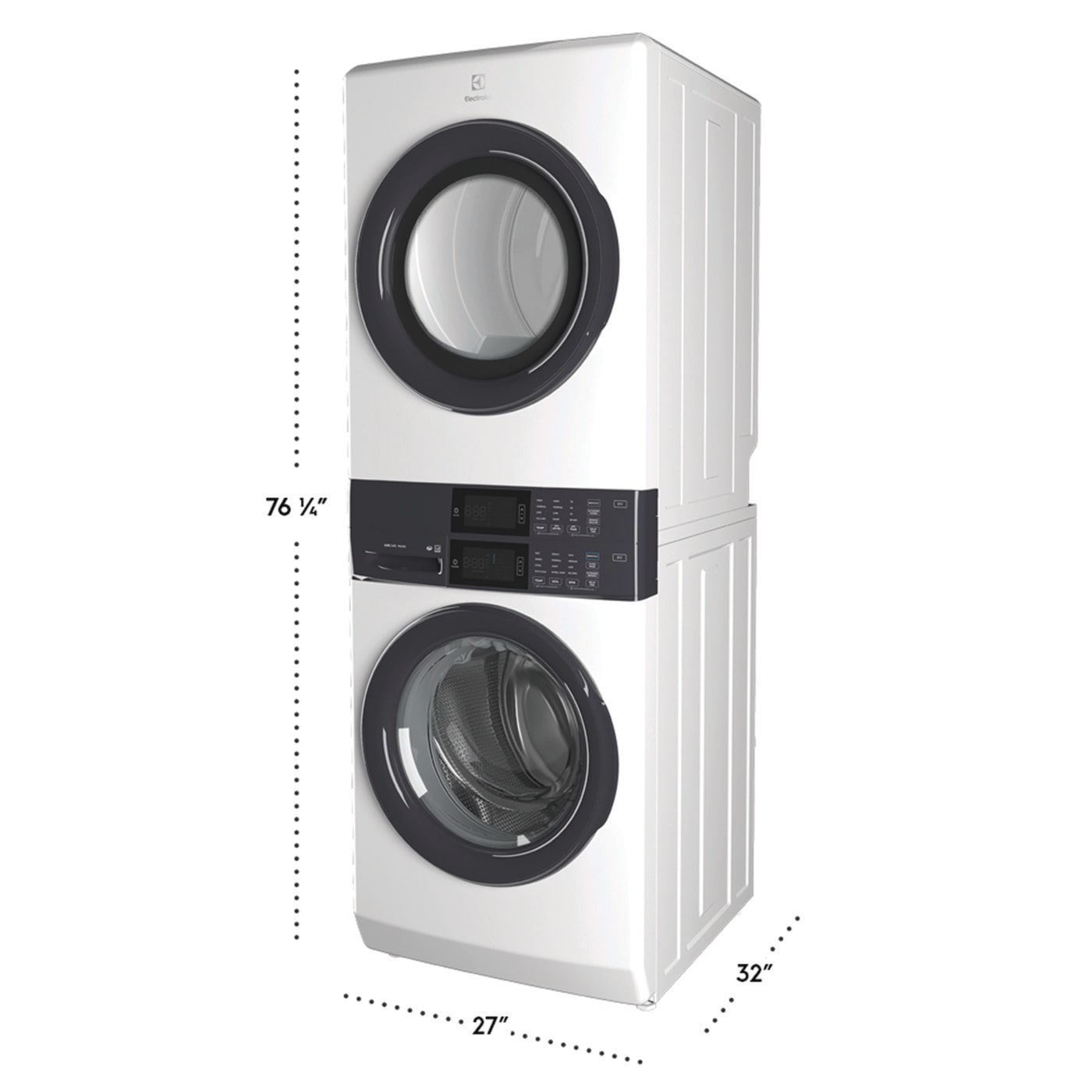 Laundry Tower Single Unit Front Load 4.4 Cu. Ft. Washer & 8 Cu. Ft. Electric Dryer view 2