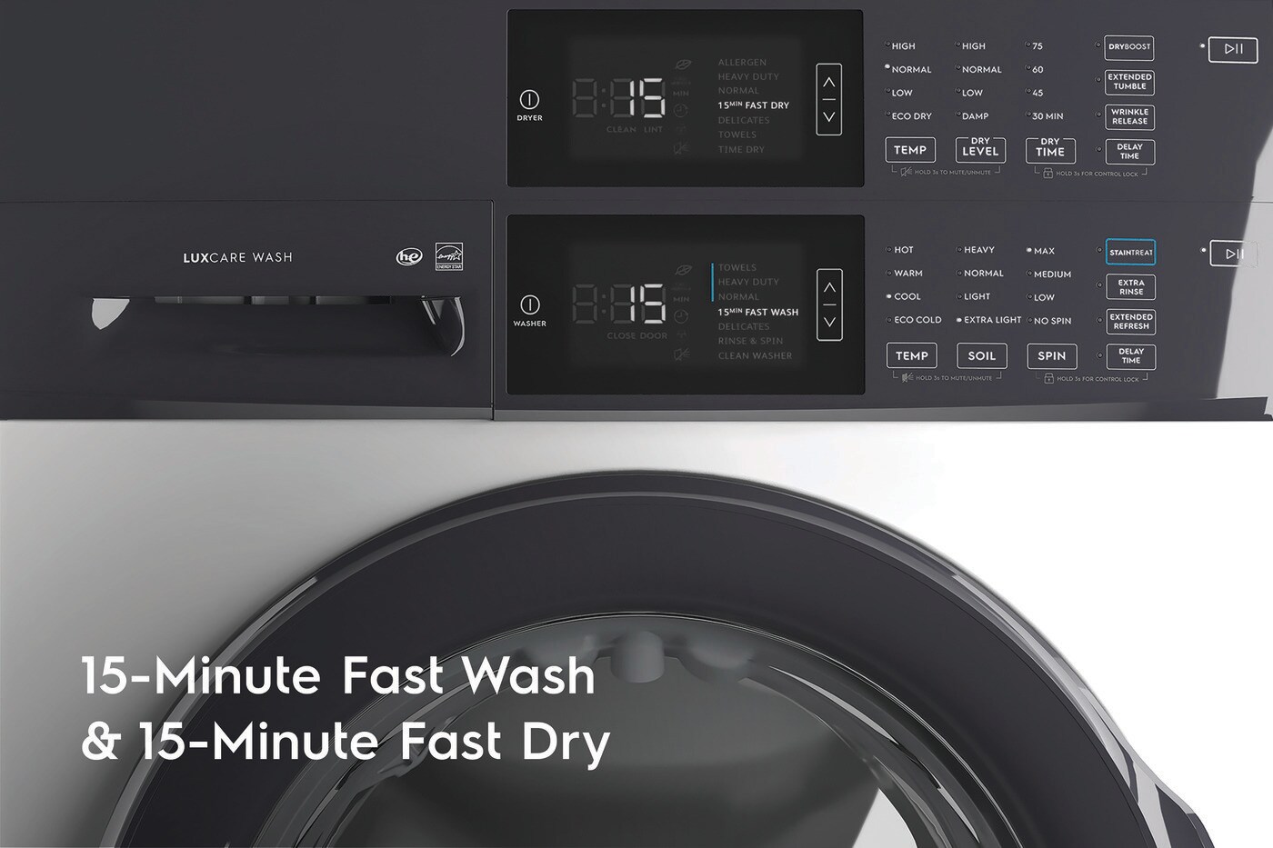 Laundry Tower Single Unit Front Load 4.4 Cu. Ft. Washer & 8 Cu. Ft. Electric Dryer view 10