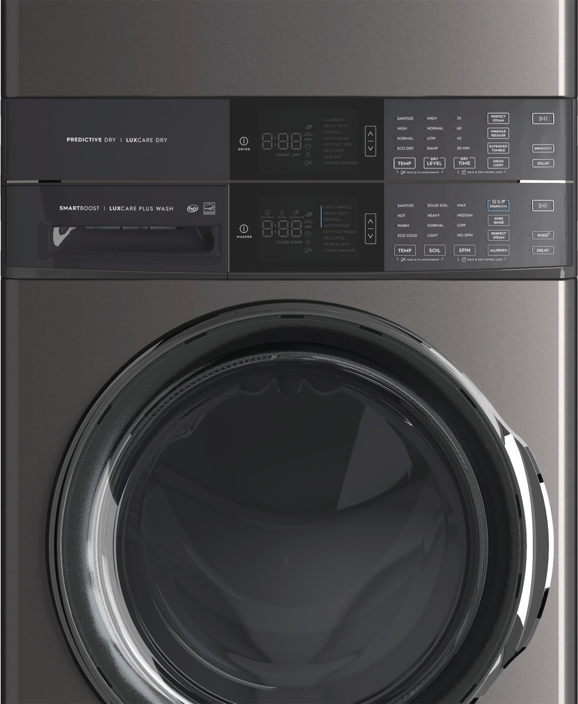 Laundry Tower Single Unit Front Load 4.5 Cu. Ft. Washer & 8 Cu. Ft. Electric Dryer view 16
