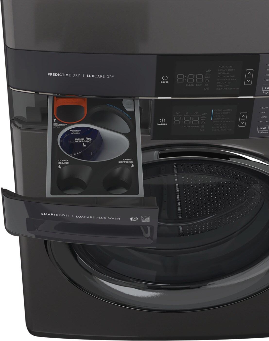 Laundry Tower Single Unit Front Load 4.5 Cu. Ft. Washer & 8 Cu. Ft. Electric Dryer view 3