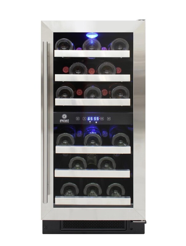 28-Bottle Dual-Zone Wine Cooler (Stainless) ELWCU11303