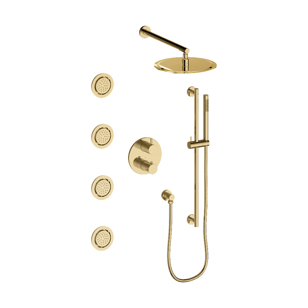 Autograph Edition Emerald Bay Thermostatic Shower System with Body Jets EMBYSHST3PG