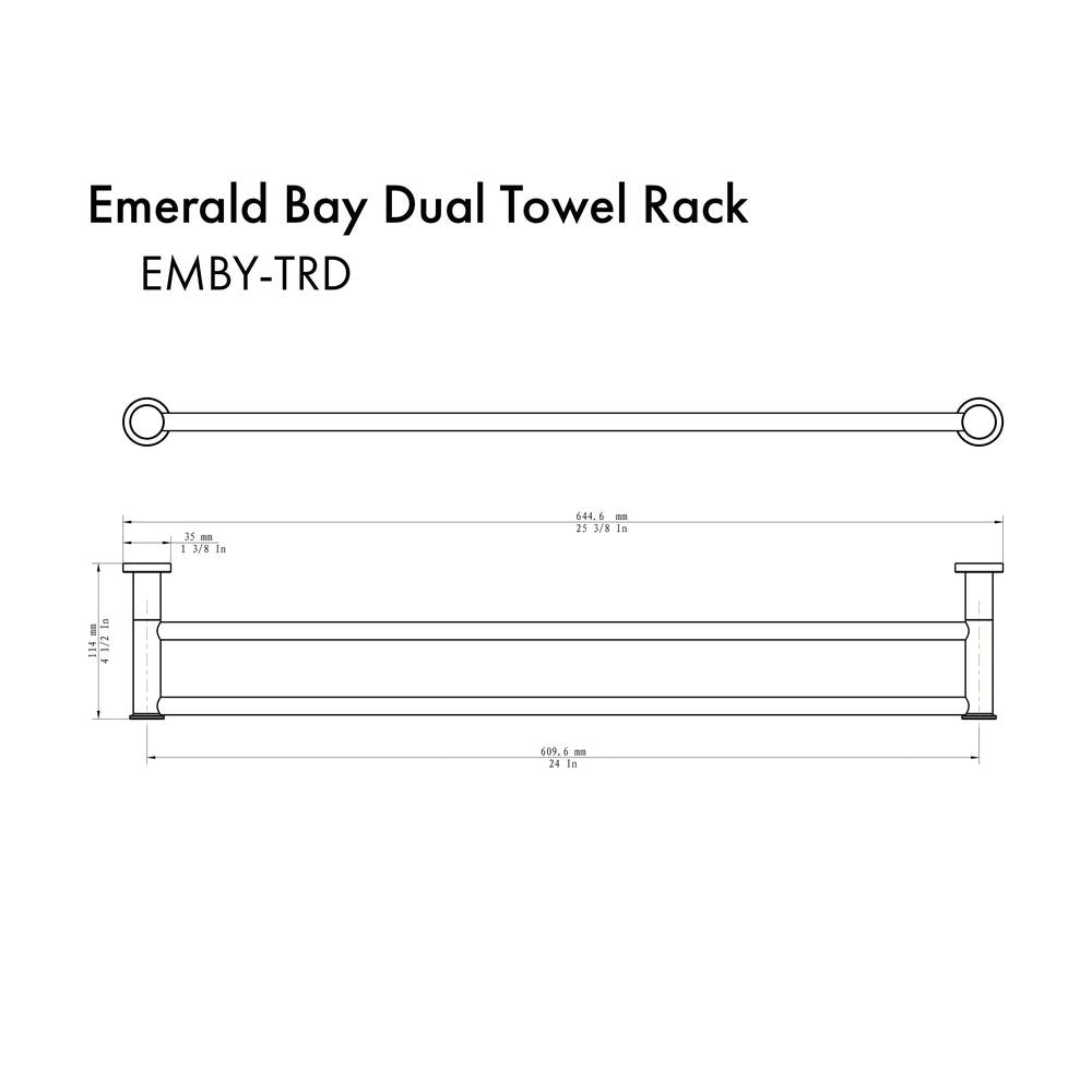 Emerald Bay Double Towel Rail In Gun Metal EMBYTRDGM