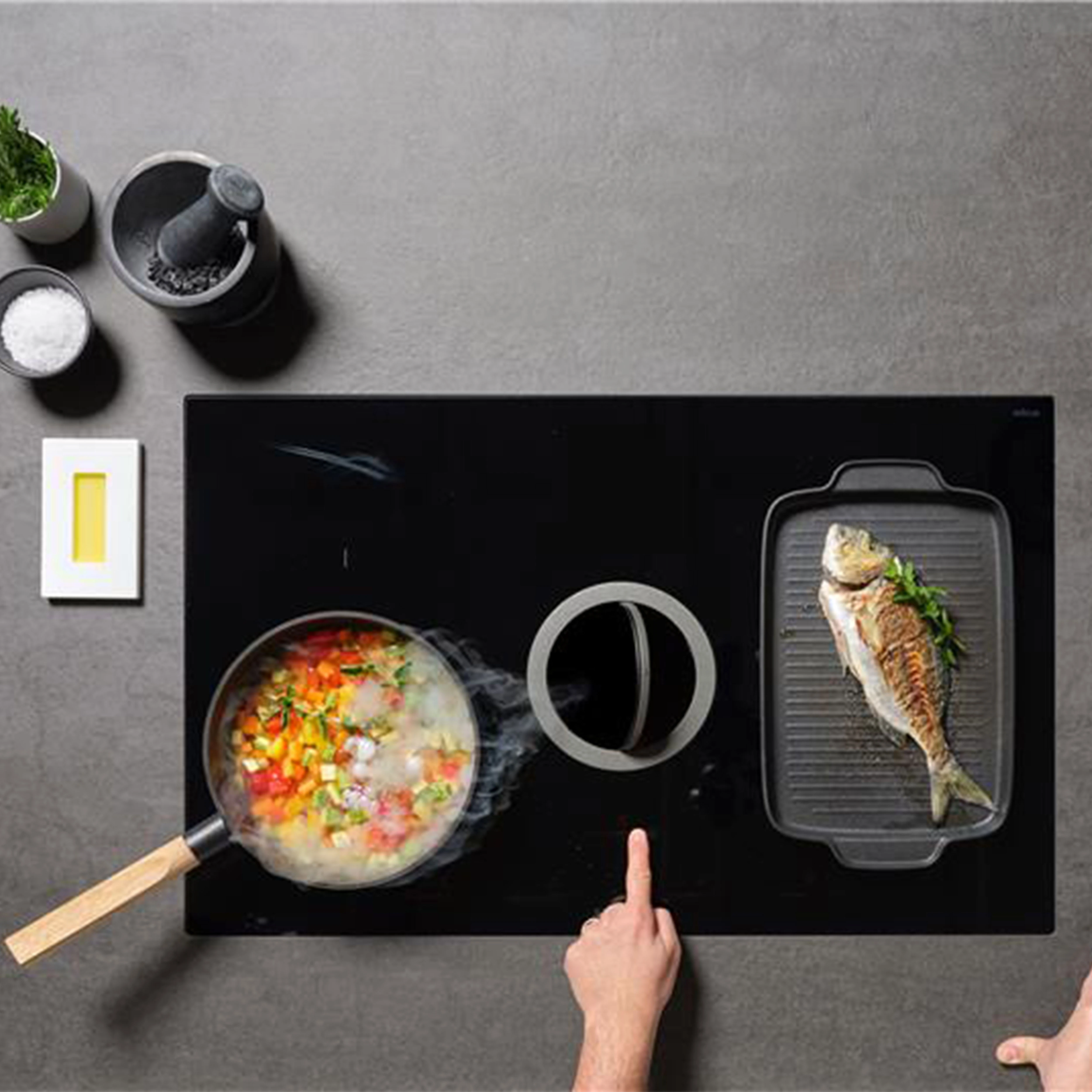 Nikolatesla Invert 36" Induction Cooktops With Downdraft ENI436BL