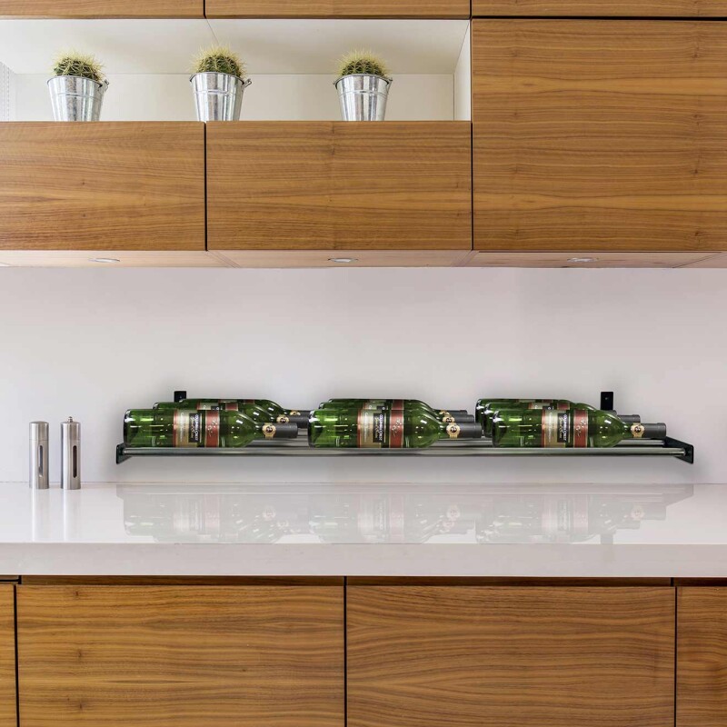 Epicureanist Wall-Mounted Horizontal Display Wine Rack, 3 Bottles Deep EP3DHZRACK